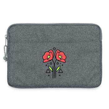 Poppy Poppies Minimalist Line Art 9 - Laptop bag 13" - heather grey - Front