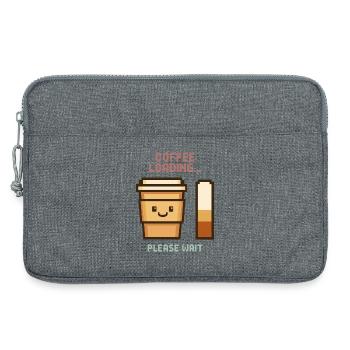 Coffee Loading Pixel Art - Morgenstart mit Charme - Laptoptasche 13" - Grau meliert - Vorne