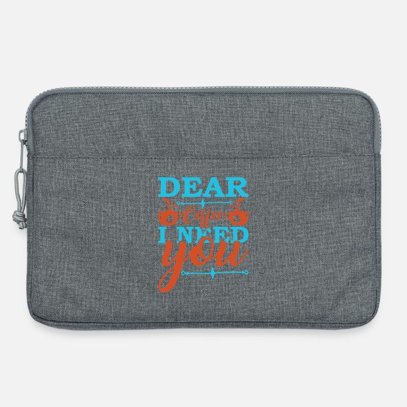 Kaffee, ich brauche dich jetzt - Laptoptasche 13" - Grau meliert