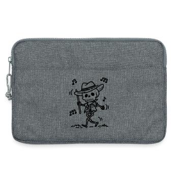 Squelette de cow-boy dansant | Musique & Thème d’Halloween - Sacoche pour ordinateur portable 13 pouces - gris chiné - Devant
