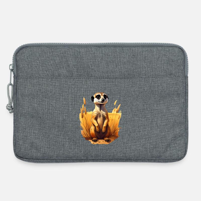 Ein Erdmännchen in der Savanne - Laptoptasche 13" - Grau meliert