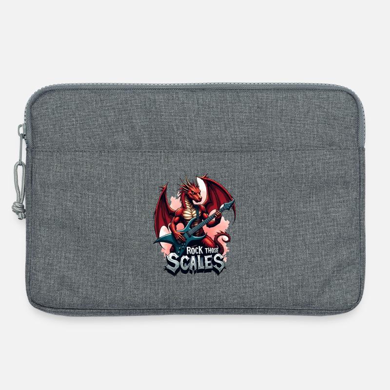 Drache mit Rockgitarre - Laptoptasche 13" - Grau meliert