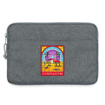 Stained Glass Gym Scene Illustration - Laptop bag 13" - heather grey - Front