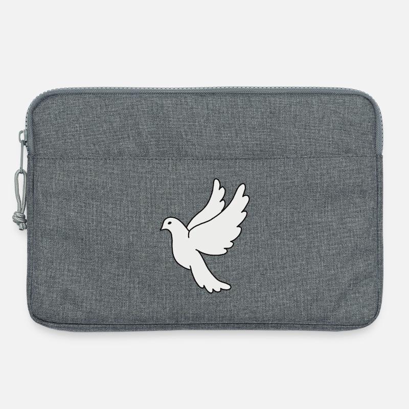 Weiße Taube Silhouette - Laptoptasche 13" - Grau meliert