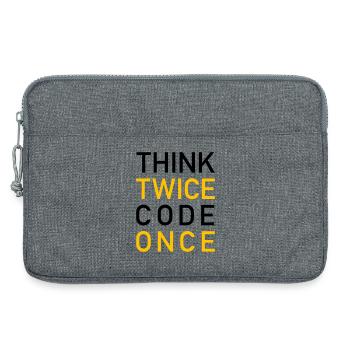 Think Twice Code Once Programmer - Laptop bag 13" - heather grey - Front