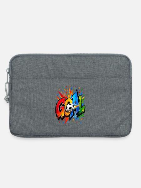 Tor-Explosion Fußballkunst Treffer - Laptoptasche 13" - Grau meliert