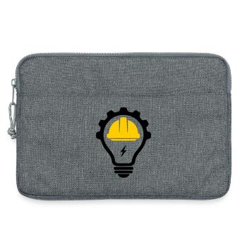 Elektriker Bauhelm Blitz und Glühbirne - Laptoptasche 13" - Grau meliert - Vorne
