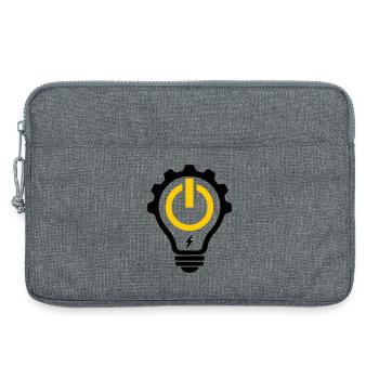 Elektriker Glühbirne Blitz und Zahnrad - Laptoptasche 13" - Grau meliert - Vorne