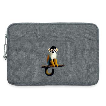 Singe écureuil - Sacoche pour ordinateur portable 13 pouces - gris chiné - Devant