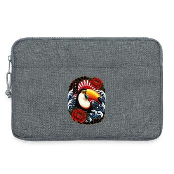 Tukan im japanischen Irezumi Tattoo Stil - Laptoptasche 13" - Grau meliert - Vorne