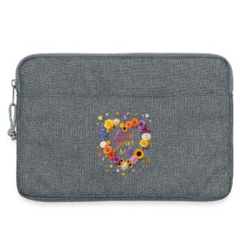 Love Your Self Blütenherz Design - Laptoptasche 13" - Grau meliert - Vorne