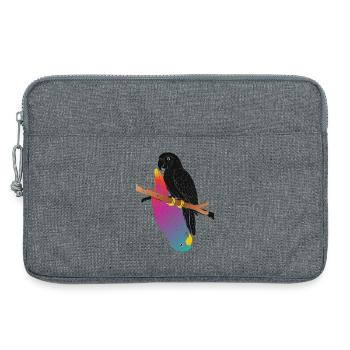Zwei Papageien auf Ast Cartoon Design - Laptoptasche 13" - Grau meliert - Vorne
