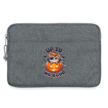 Chat d’Halloween Méchant - Sacoche pour ordinateur portable 13 pouces - gris chiné - Devant