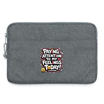 Attention à mes émotions aujourd'hui - Sacoche pour ordinateur portable 13 pouces - gris chiné - Devant
