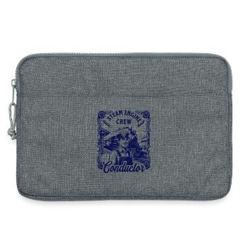 Motif de locomotive à vapeur nostalgique - Sacoche pour ordinateur portable 13 pouces - gris chiné - Devant