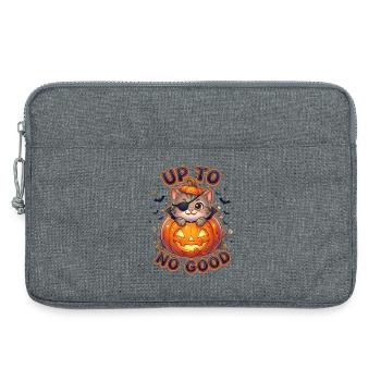 Chat d’Halloween Méchant - Sacoche pour ordinateur portable 13 pouces - gris chiné - Devant