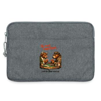 Poker Taureau & Ours : La Tendance est Votre Amie - Sacoche pour ordinateur portable 13 pouces - gris chiné - Devant