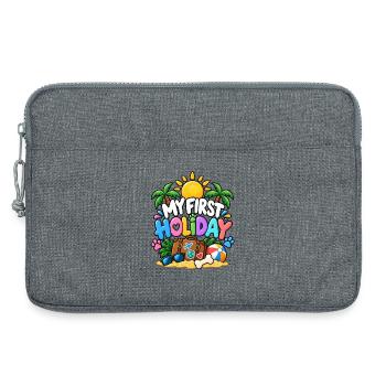 Mein erster Urlaub – süßes Welpen-Urlaubsdesign - Laptoptasche 13" - Grau meliert - Vorne