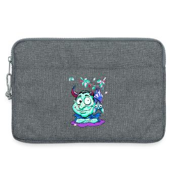 Frostig Psychodelischer Dämon mit Flügeln - Laptoptasche 13" - Grau meliert - Vorne