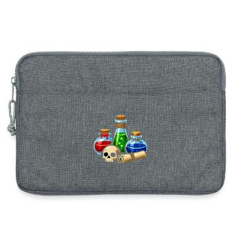 Alchemistische Trankgläser Schädel-Szene - Laptoptasche 13" - Grau meliert - Vorne