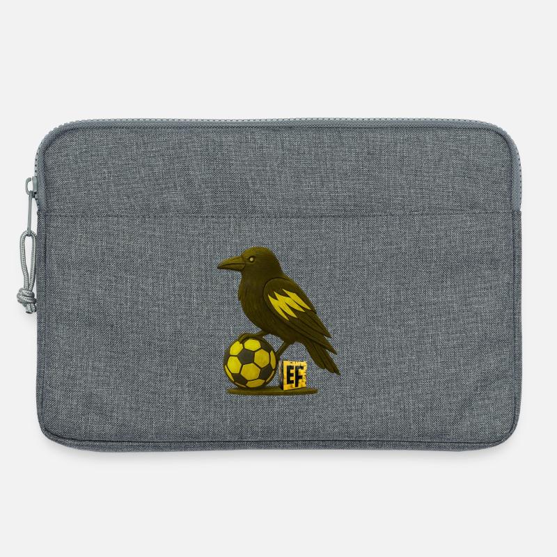 Vogel mit Fußball und Buchstabe E - Laptoptasche 13" - Grau meliert