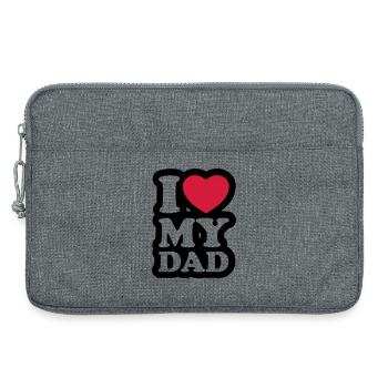 I love my dad - Laptop bag 13" - heather grey - Front