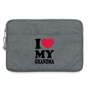 I love my grandma - J'aime ma grand-mère - Sacoche pour ordinateur portable 13 pouces - gris chiné - Devant