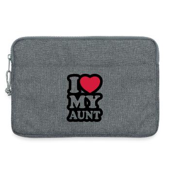 I love my aunt - Ich liebe meine Tante - Laptoptasche 13" - Grau meliert - Vorne