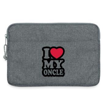 I love my oncle - Ich liebe meinen Onkel - Laptoptasche 13" - Grau meliert - Vorne