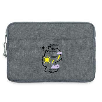 Wetterkarte Wetter Deutschland - Laptoptasche 13" - Grau meliert - Vorne