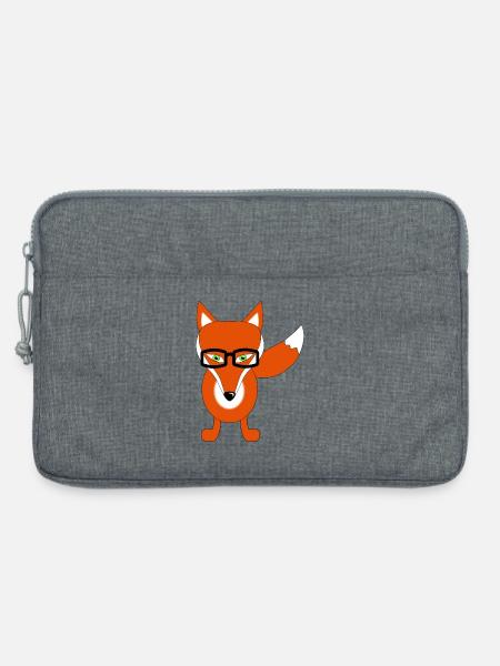 fuchs mit brille - Laptoptasche 13" - Grau meliert