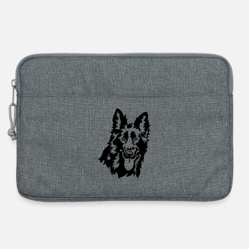 Deutscher Schäferhund Kopf - Laptoptasche 13" - Grau meliert