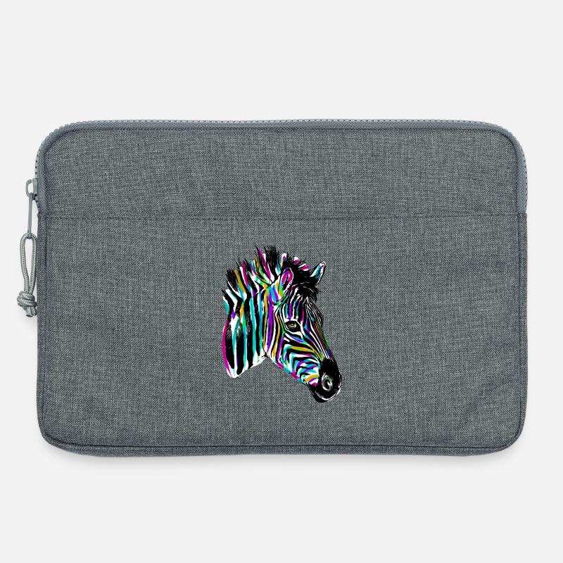 Buntes Zebra - Farbiges Zebra - Laptoptasche 13" - Grau meliert