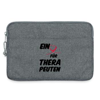 Herz für Therapeuten Geschenk - Laptoptasche 13" - Grau meliert - Vorne