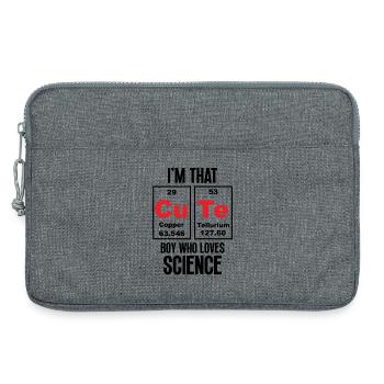 Ich bin dieser süße Junge, der die Wissenschaft liebt - Laptoptasche 13" - Grau meliert - Vorne