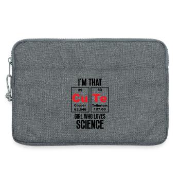 Je suis cette jolie fille qui aime la science - Sacoche pour ordinateur portable 13 pouces - gris chiné - Devant