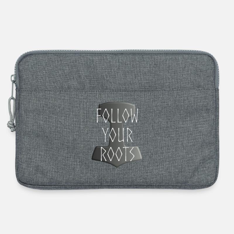 Mjölnir Donar Hammer Thor - Follow your Roots grey - Laptop bag 13" - heather grey
