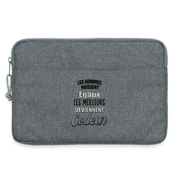 Hommes égaux, les meilleurs deviennent Codeur - Sacoche pour ordinateur portable 13 pouces - gris chiné - Devant