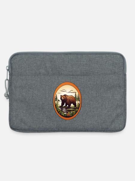 Waldbewohner Braunbär - Laptoptasche 13" - Grau meliert