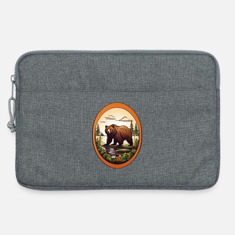 Waldbewohner Braunbär - Laptoptasche 13" - Grau meliert