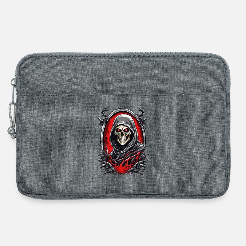 Sensenmann Schädel - Laptoptasche 13" - Grau meliert