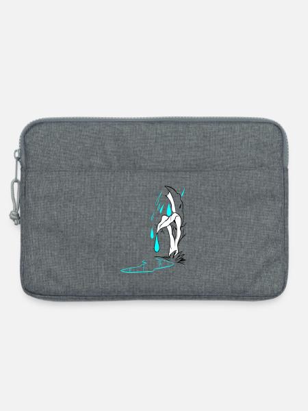 Tropfenillustration - Laptoptasche 13" - Grau meliert