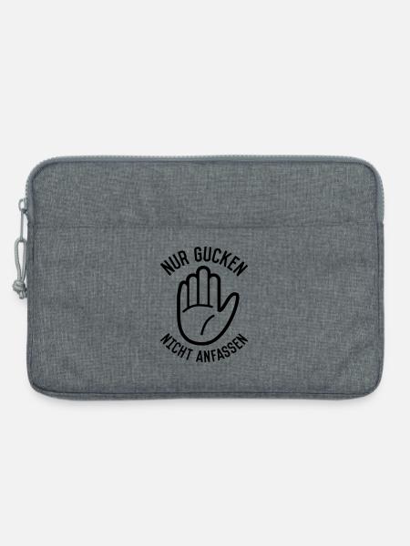 Nur gucken nicht anfassen - Laptoptasche 13" - Grau meliert