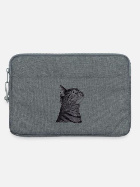 Katze - Laptoptasche 13" - Grau meliert