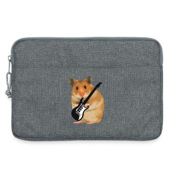 Hamster Guitare Musique Rock - Sacoche pour ordinateur portable 13 pouces - gris chiné - Devant