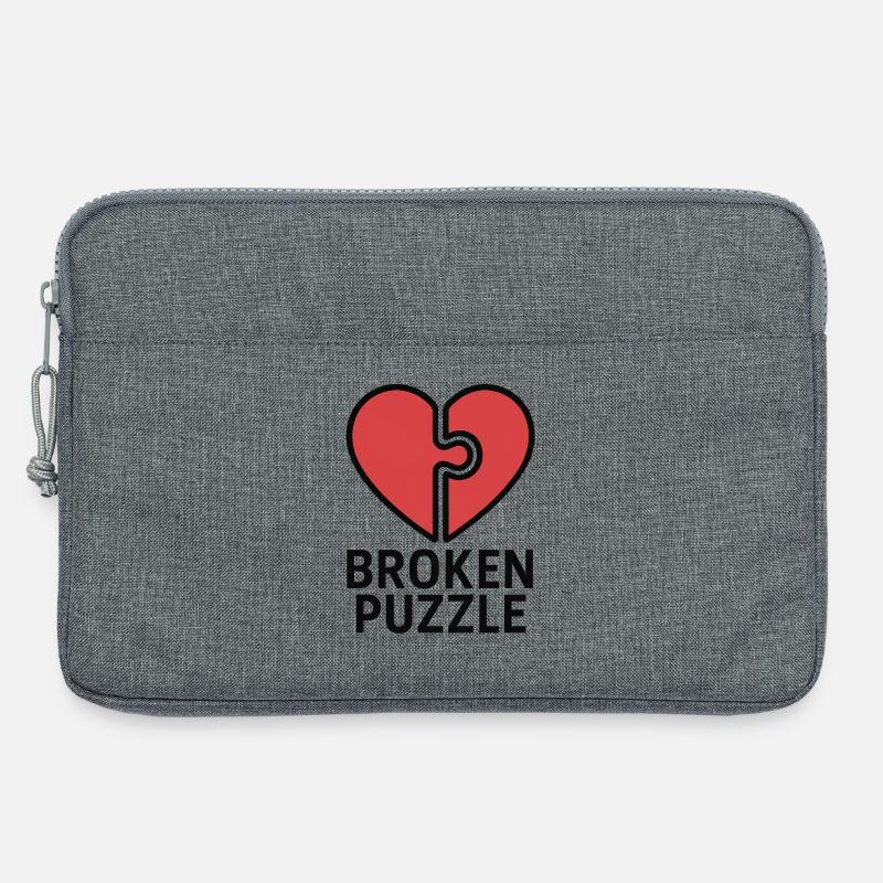 Verwirrtes Herz-Design - Laptoptasche 13" - Grau meliert