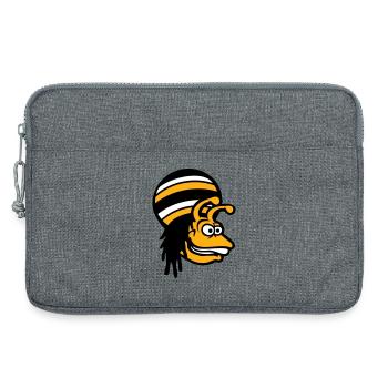 escargot reggae musique rasta cheveux chapeau Jamaïque - Sacoche pour ordinateur portable 13 pouces - gris chiné - Devant