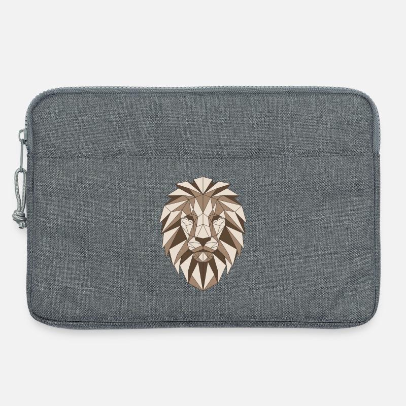 Geometrischer Löwenkopf - Laptoptasche 13" - Grau meliert