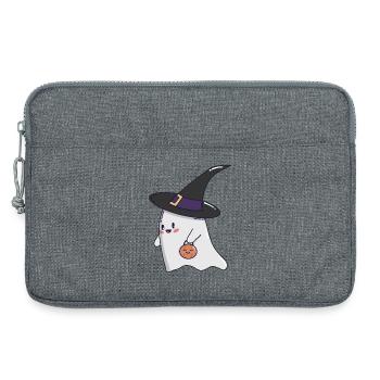 Sweet Ghost – Halloween Kawaii 🎃👻 - Sacoche pour ordinateur portable 13 pouces - gris chiné - Devant