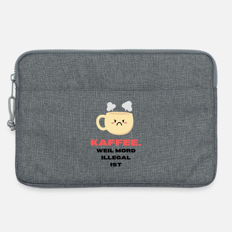 "Coffee because murder is illegal" Coffee lovers - Laptop bag 13" - heather grey